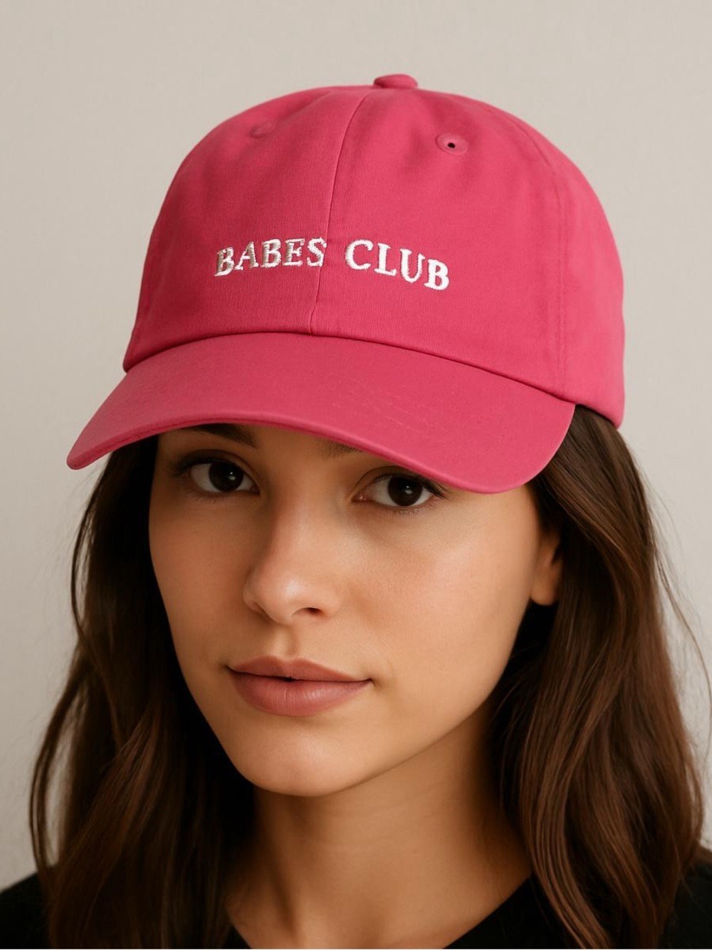BRUNETTE THE LABEL ‘Babes Club’ baseball hat adjustable back hot pink OS